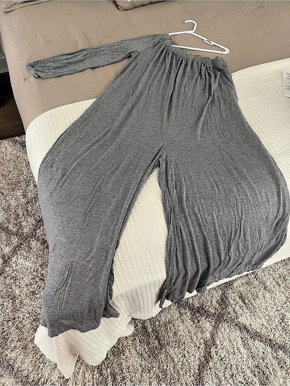 Free People Gray Wide-Leg Jumpsuit Size Large